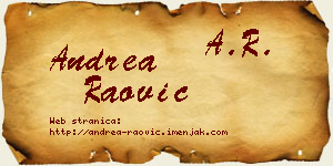 Andrea Raović vizit kartica